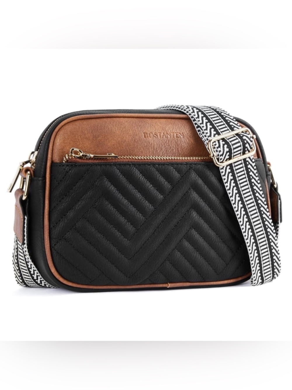BOSTANTEN Quilted Crossbody Bag Vegan Leather Travel Resortwear Boho Festival
